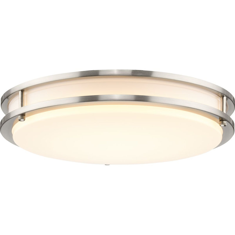 Plafonnier encastré 5 lumières, Nickel brossé, H 2,83 po x l 14 po x P 14 po