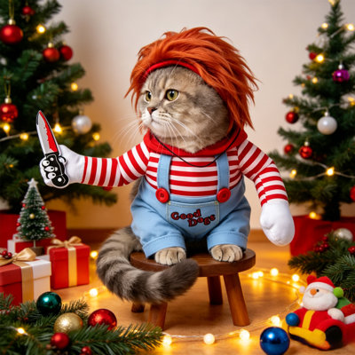 Décorations de Noël pour animaux de compagnie, vêtements d'Halloween amusants pour chats et chiens, tenues de fête lumineuses pour petits et moyens animaux. Accessoires pour décorations de fête.