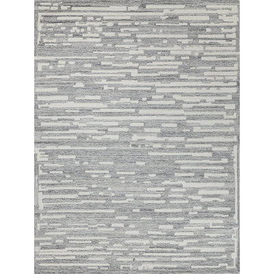 Carmel Hand Tufted Geometric Area Rug in Natural Gray/Ivory