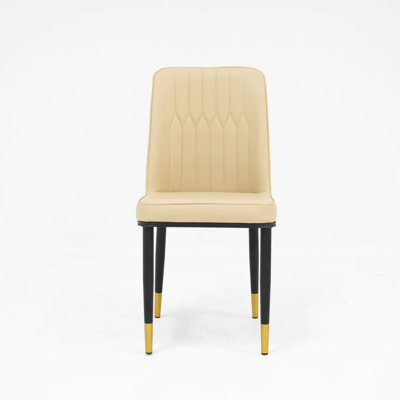 Chaise d'appoint en cuir beige