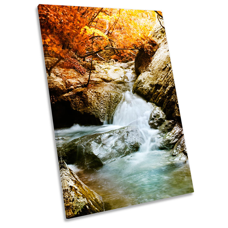Forest Waterfall River Landscapes - Wrapped Canvas Print, 18cm H x 12cm W x 2cm D