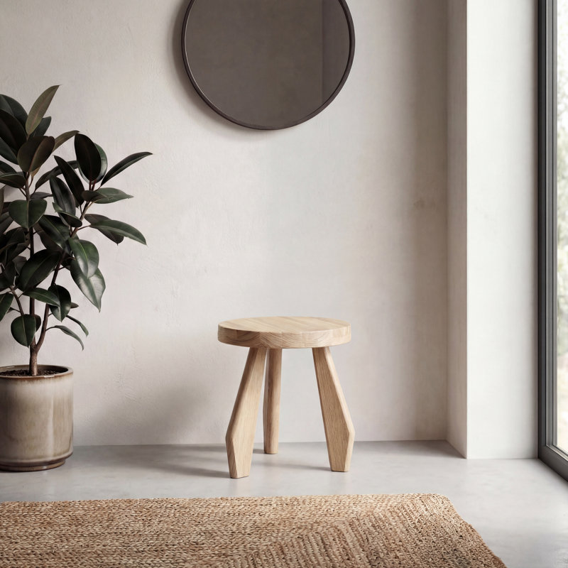 Tabouret d'appoint en bois d'acacia massif 15 po Terra Rustic, Light Wood
