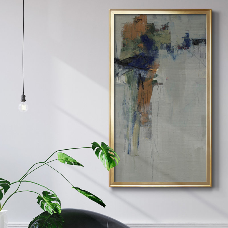 II - Toile encadrée de qualité supérieure - prête à être accrochée, H 22,5 po x l 42,5 po x P 1,5 po, Or