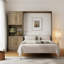 Grand lit escamotable Murphy avec tablettes de rangement latérales, armoire de lit murale grand format moderne avec lattes de bois, cadre de lit plateforme pliable caché, peu encombrant, boîte à ressorts non requise-1260081232