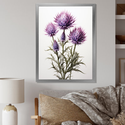 Rustique mauve et Whitethistle - chardon, art mural