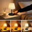 Lampe de table rechargeable avec 8 couleurs RVB et gradation continue - bureau à DEL sans fil et veilleuse imperméable pour une utilisation intérieure / extérieure, portable pour le camping dans la chambre à coucher