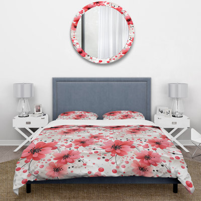 Literie rose poka dota et harmonie florale