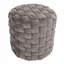 Round 16" Ottoman In Dark Grey Velvet