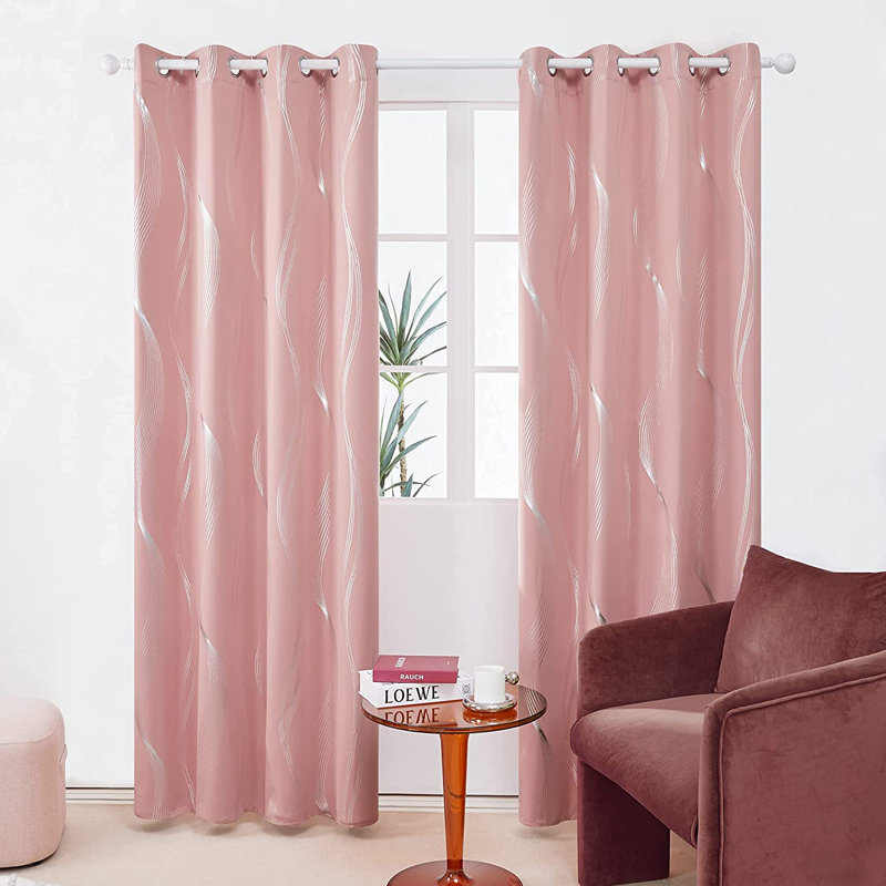 Prewett Super Soft Eyelet Room Darkening Thermal Curtains, Width 140 x Drop 229cm, Coral Pink