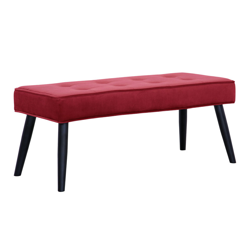 Banc rembourré Kirsten, Mélange de polyester rouge