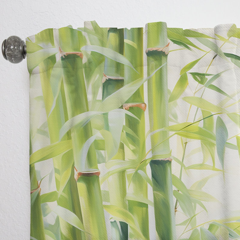 Veerander - Rideau en bambou - Rideau floral obscurcissant - 1 panneau, L 52 po x L 63 po