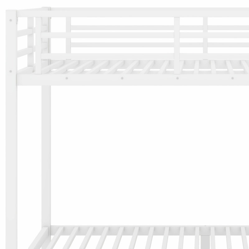 Lit superposé en métal durable pour adultes et adolescents, peu encombrant et peu bruyant, sans sommier tapissier, White
