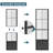 3/4 Lite Metal and Glass Double Barn Door with Installation Hardware Kit and Soft-close-100477378-98417945