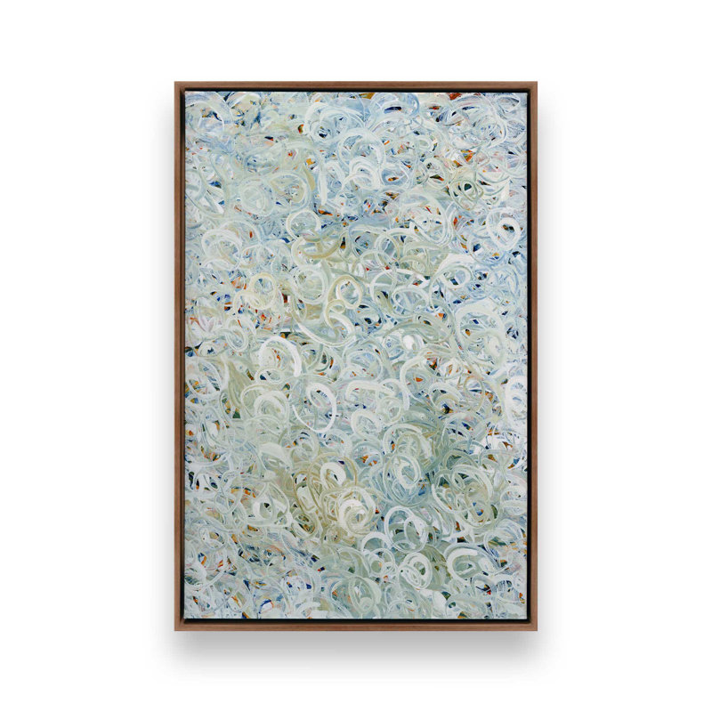 Unfinished Letter Green by Teodora Guererra Art Print, 48" H x 36" W, Floater Framed Print without Mat Canvas, Brown