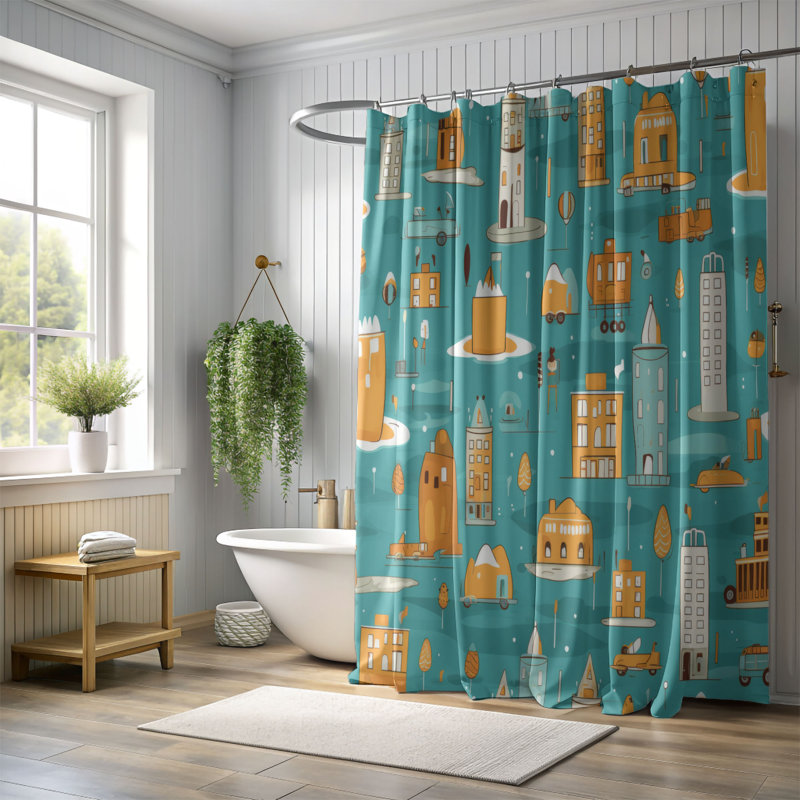 Rideau de douche Brisk City - Premium, H 74 po x l 71 po
