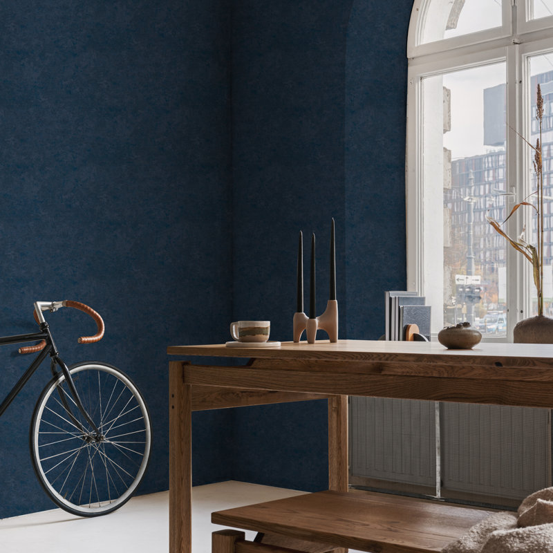 Superfresco Easy Organics Plain Textured Wallpaper, Blue