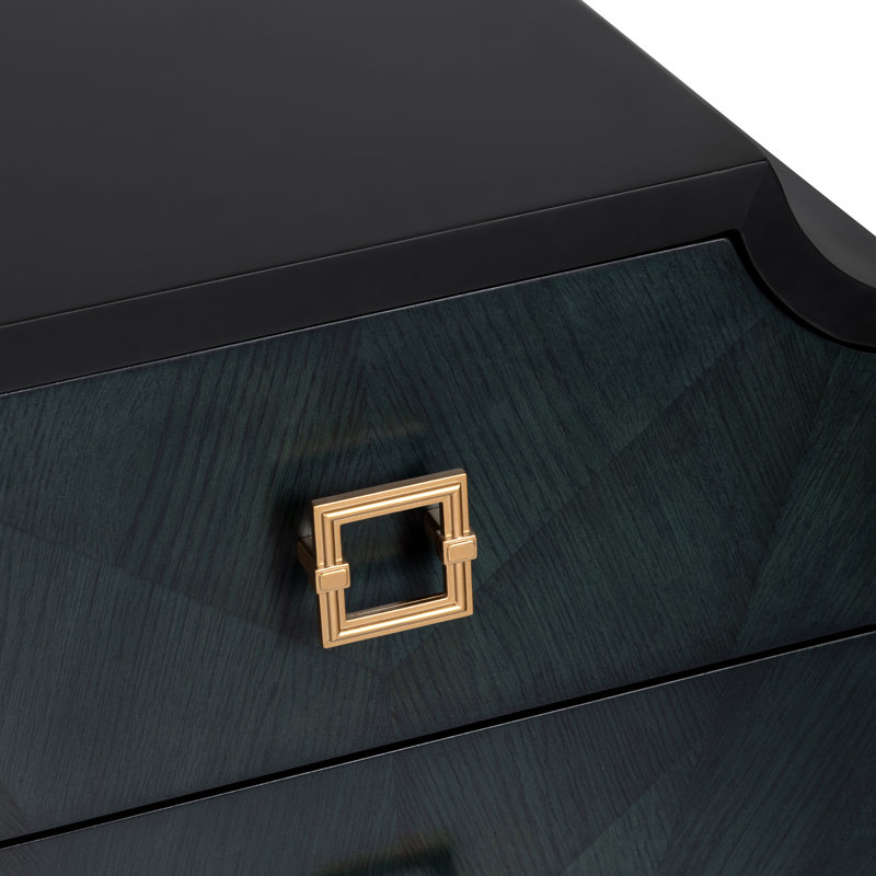 Black And Navy 3-Drawer Chest