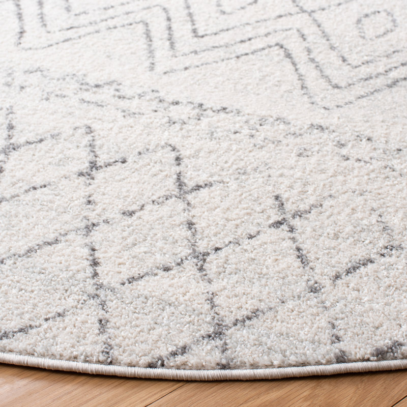 Tapis à motif géométrique Sepulveda 700 Performance, Rond 6 pi 7 po