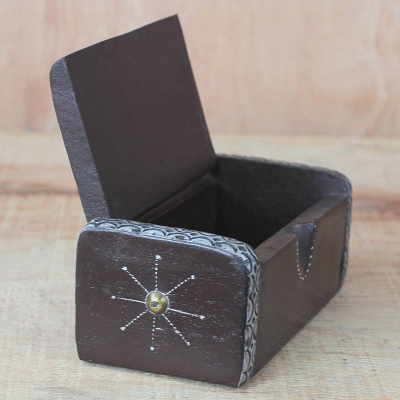 Boîte décorative en bois africain rhombus Donaghy