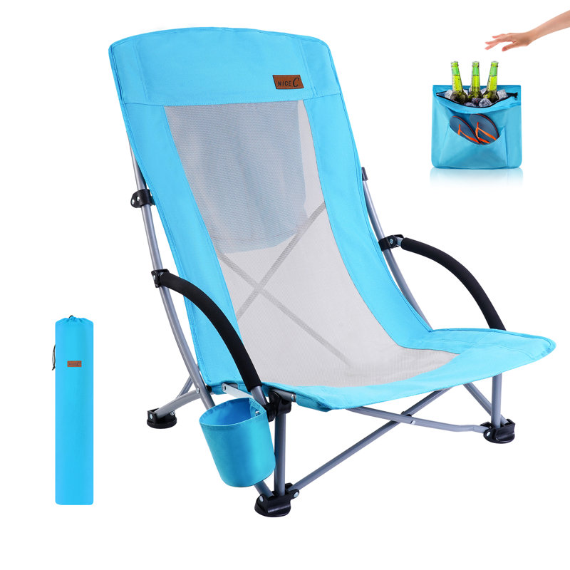 Damyn Folding Beach Chair, Blue