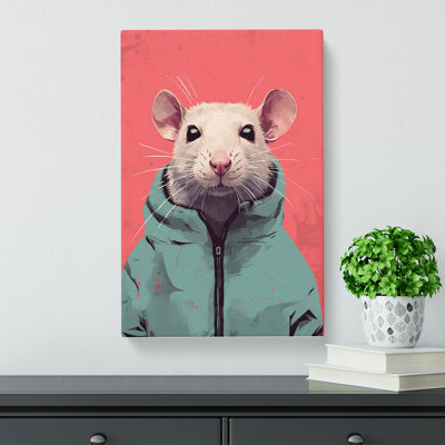 Rat Minimalism Art No.2 - Wrapped Canvas