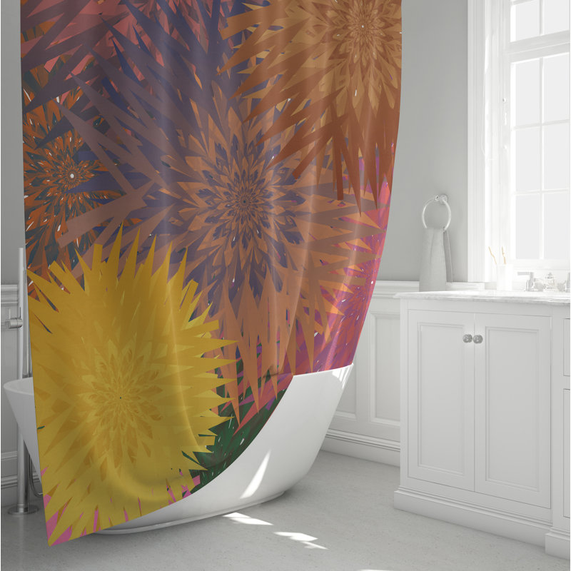 Rideau de douche abstrait, L 70 po x L 72 po
