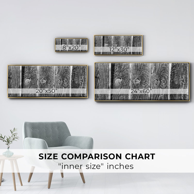 Found Textures II- Framed Canvas, 8" H x 20" W