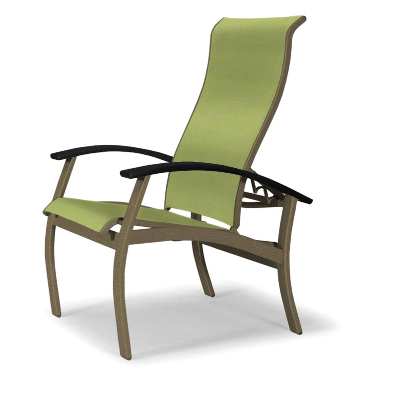 Chaise de patio Askar, Bois de plage texturé, Lime 38D Sunbrella®, Noir