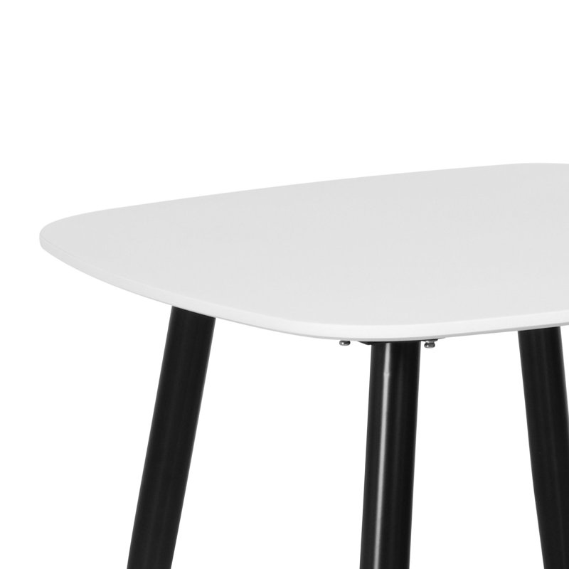 Sisquoc Casual 5-Piece Dining Set - Solid Square Table & 4 Plastic Duo Chairs, Black, White