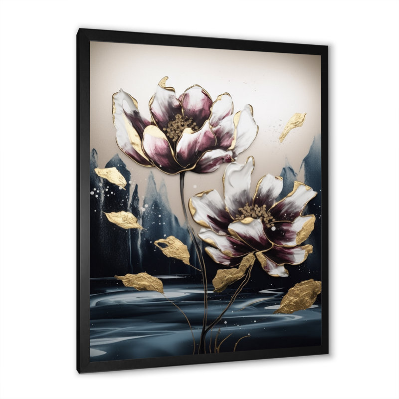 Tapisserie mauve mauve I - impression, Cadre photo noir, H 32 po x l 24 po x P 1 po