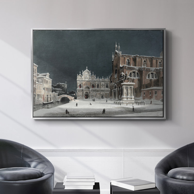 Paysage rétro - DXLI, Toile avec cadre flottant noir, H 17 po x l 25 po x P 2 po