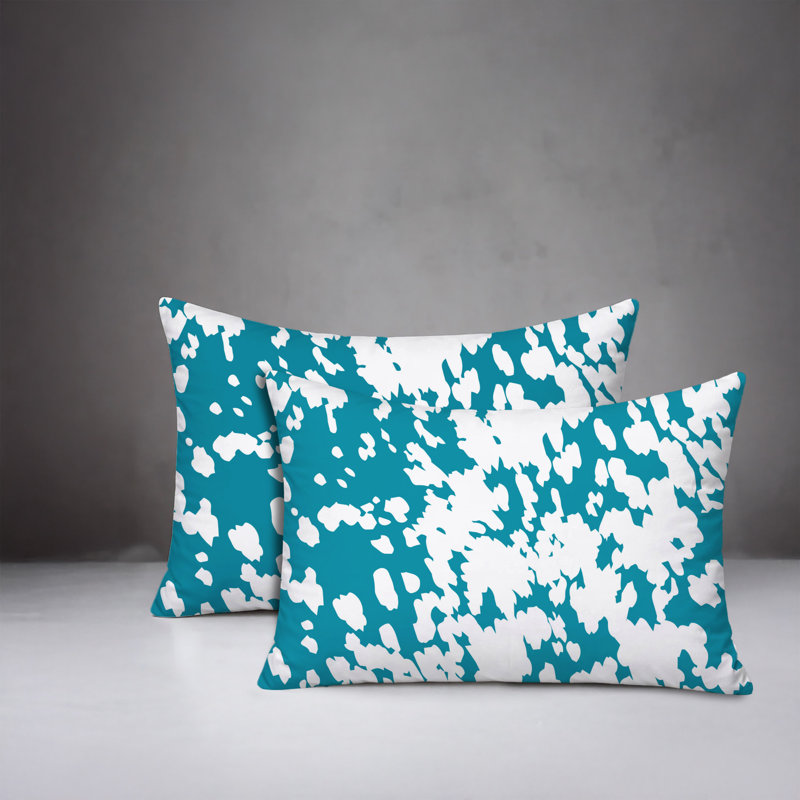 Oreiller réversible intérieur / extérieur Cabo, 20x14, Turquoise