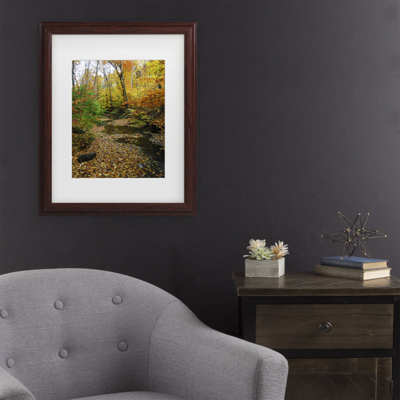 «Autumn Stream» par Cattima, reproduction de photo sur toile, H 14 po x l 11 po x P 0,5 po, Cadre noir