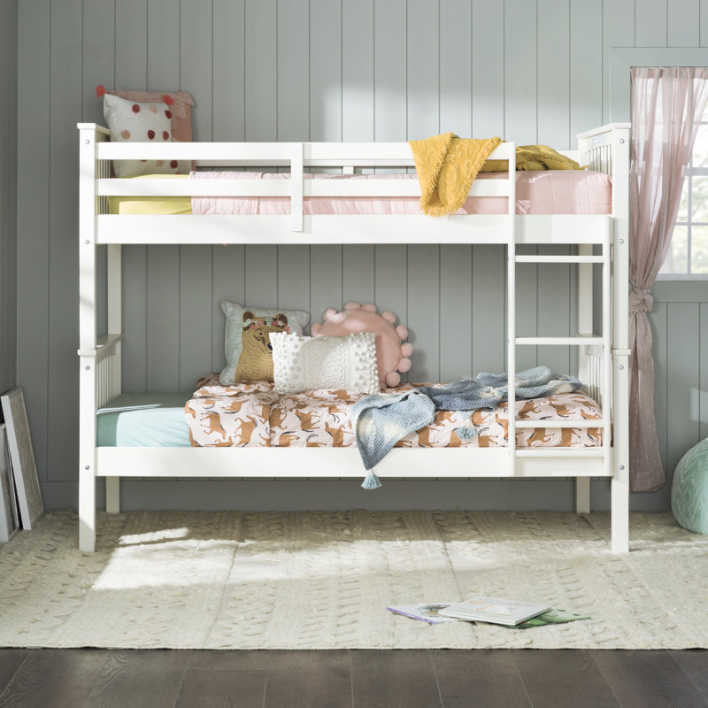 Brinna Kids Twin Over Twin Bunk Bed, Off White