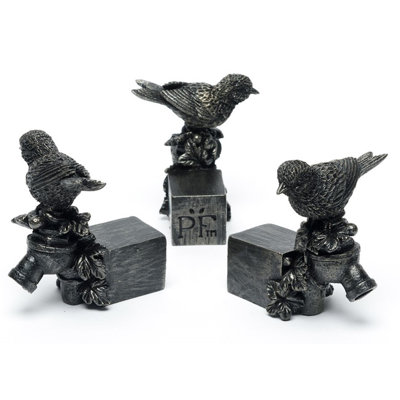 Great Tit Bird Bronze Coloured Planter Feet In Gift Box