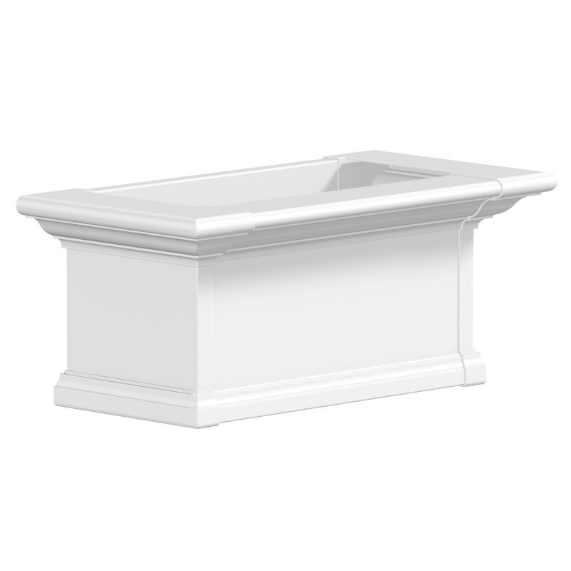 Anand Resin Window Box with Water Reservoir, White, 10" H x 24" W x 12" D
