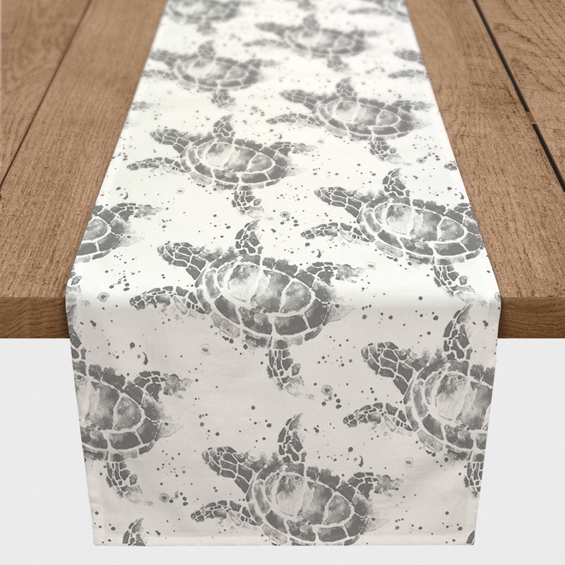 Chemin de table Splatter, 90 po x 16 po, Gris, 11