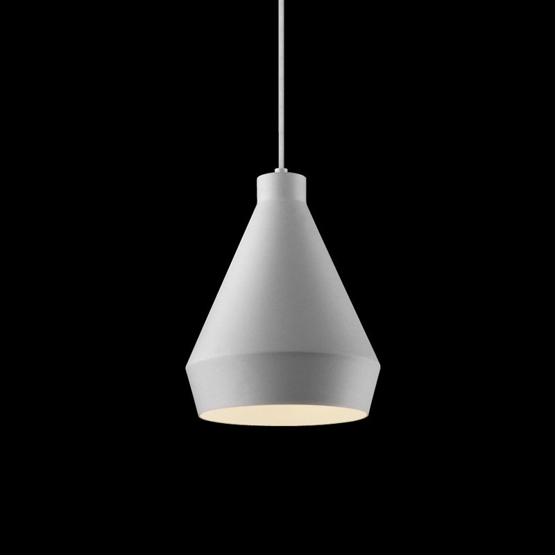 Koma 1-Light LED Single Cone Pendant, Bright Satin Aluminum, GU24/Twist and Lock