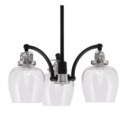 Easton 3 Light Downlight Chandelier With 6" Clear Bubble Glass