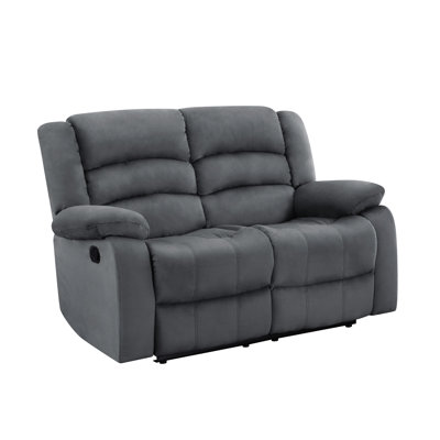 Lumbar Aid revêtu de microfibre grise - structure en bois franc séché au four, structure à 8 ressorts à arc, base en acier inoxydable, rembourrage en mousse transitionnel avec revêtement, structure et coins renforcés,