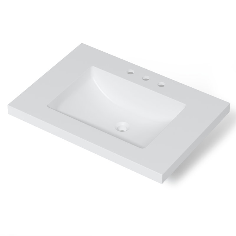 Comptoir de meuble-lavabo intégré moderne 30 "x 22" avec 3 trous pré-percés pour salle de bain Modern