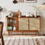 Buffet en noyer massif de style Mid-Century