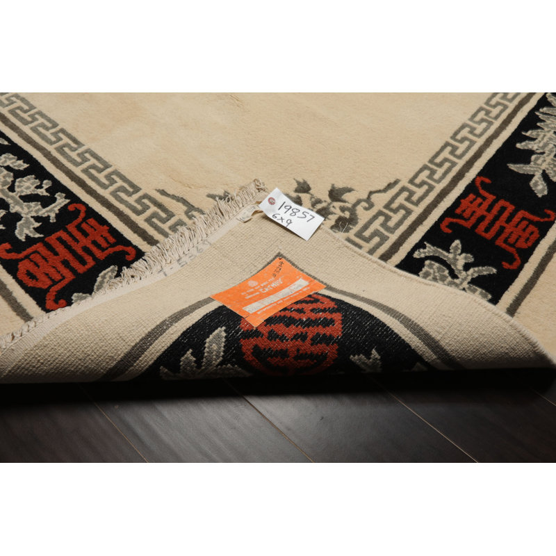 Tapis velours moelleux en laine noué à la main 6 x 9
