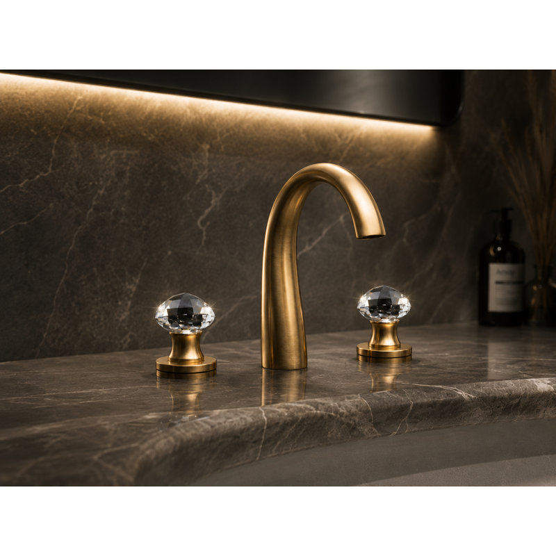 Rock Widespread Bathroom Faucet, Brushed Gold