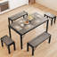 Ezzah Dining Set, Dining Table with Benches-771248274-746919456-746919459