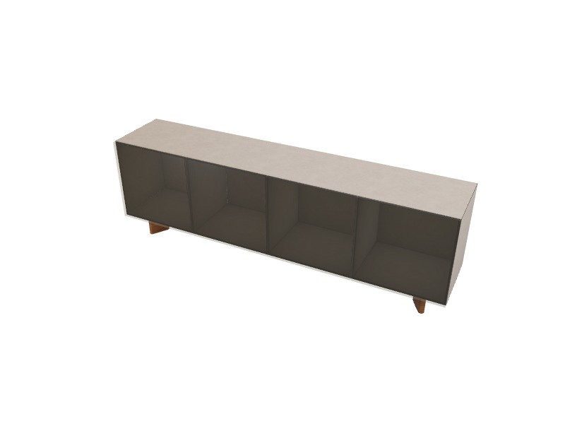 Buffets en cristal, H 31,13 po x l 95 po x P 19,75 po, Perle beige / noyer