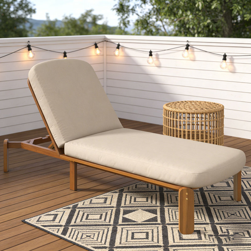 Outdoor Chaise Lounge Adjustable Patio Chaise, Brown