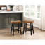 Ensemble de 4 tabourets à hauteur de comptoir, table et tabouret de comptoir transitionnels, meubles en bois d'hévéa noir et brun-565115105-565115108-565115110