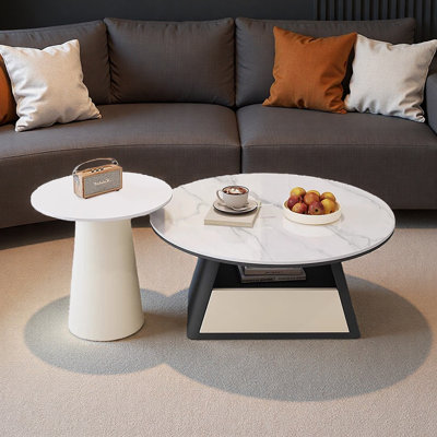 Table basse italienne de style crème minimaliste