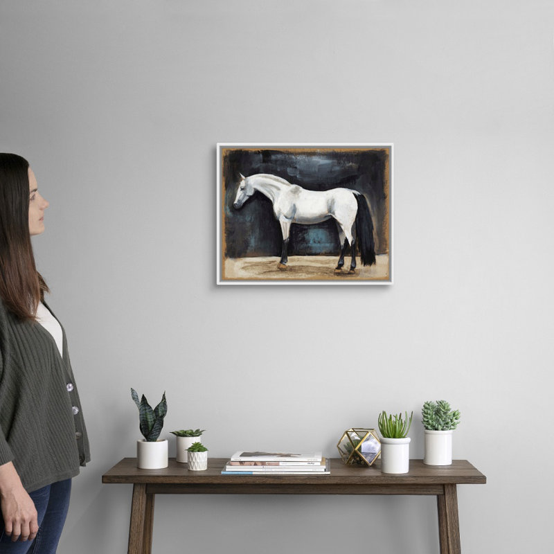 Équitation, art mural sur toile VI, Toile avec cadre blanc, H 18 po x l 22 po x P 2 po